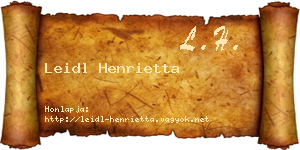 Leidl Henrietta névjegykártya